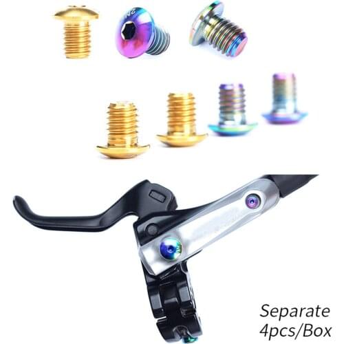 TC4 Titanium Alloy Bicycle Brake Handle Fixed Bolts Bicycle Hydraulic Brake Cylinder Bolts Titanium Brake Rotor Bolts