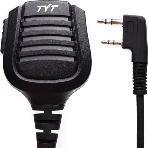 TYT 2 Pin PTT Remote Waterproof Speaker Mic Microphone for TYT MD-380 MD-390 TH-UV8000D/E Radioddity GD-77 Walkie Talkie