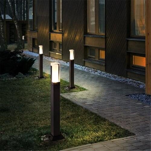Waterproof LED Garden Lawn Lamp MOdern Aluminum Pillar Light Outdoor Courtyard Villa Landscape Lawn Bollards Light