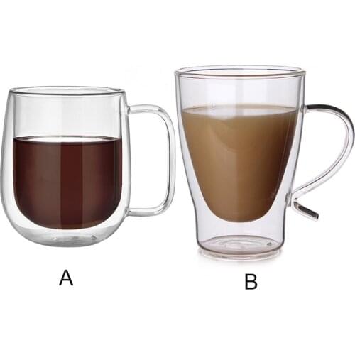 High quality Heat-resistant Double Wall Glass Cup Beer Coffee Cup SCreative High borosilicate Tea Cup Mug Transparent Drinkware