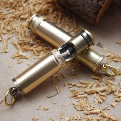 Retro Free Fire Torch Lighter Grinding Wheel Flint Brass Kerosene Oil Pipe Lighter Cigarette Gasoline Windproof Gadgets For Men