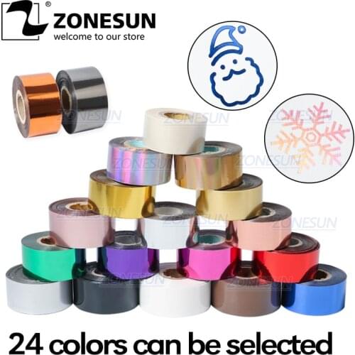 ZONESUN 6cm Gold Silver Foil Rolls Leather Paper Hot Foil Stamping Paper Heat Transfer Anodized Gilded ribbon Holographic Foil
