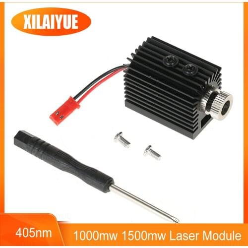 1000mW /1500MW Blueviolet Light 405nm Laser Head with Screwdriver for laser engraver for CNC laser Carving Engraving