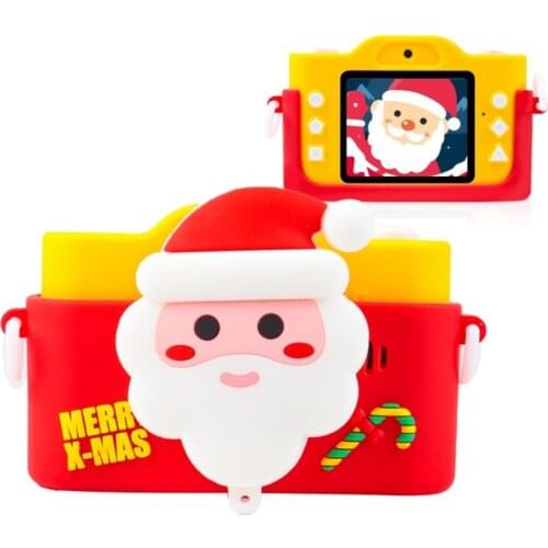 1080P Portable Digital Video Camera X16 2 Inch Mini Santa Children Kids Digital Camera Santa Claus Front Rear Dual Cameras Gift