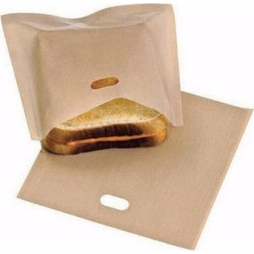 2pcs/set Non-Stick Toaster Bread Bag Heat-Resistant Bread Sandwich Cheese Bags Pockets Baking Pastry Tool