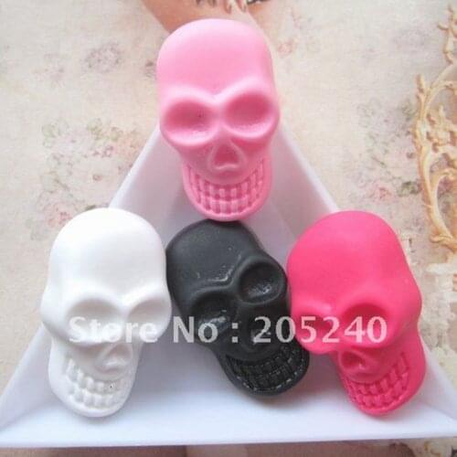 20pcs Mixed 4colors Hot Sale For Diy Decoration Really So Cute Flat Back Resin Skull