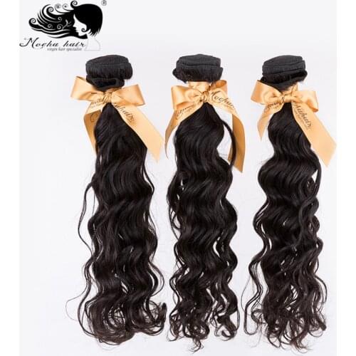 MOCHA Hair 3 Bundles 10A Brazilian Virgin Hair Weave Bundles Natural Wave 100% Unprocessed Human Hair Extension Free Shipping