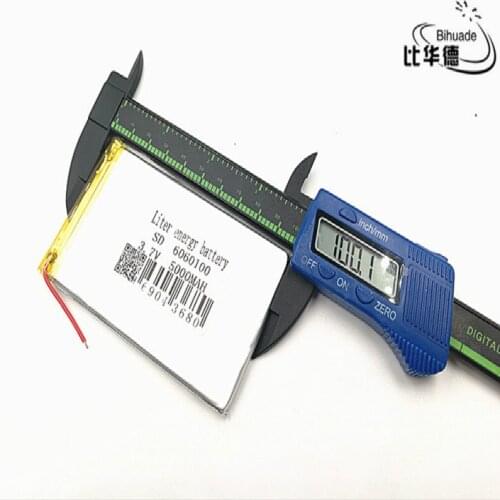 5pcs/lot 3.7V,5000mAH 6060100 PLIB (polymer lithium ion / Li-ion battery ) for Smart watch,GPS,mp3,mp4,cell phone,speaker