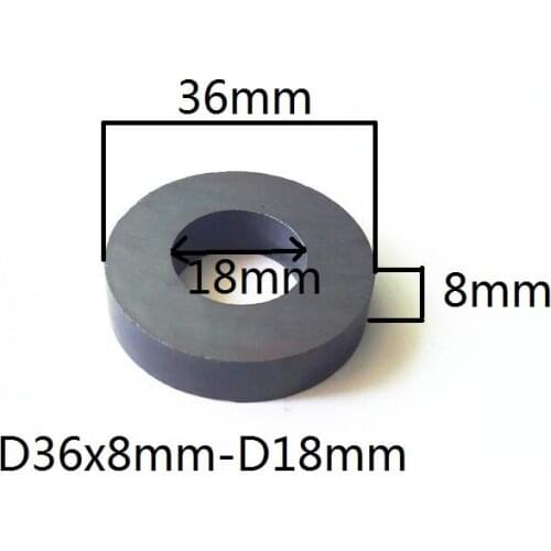 5PCS/LOT Ring Ferrite Magnet 36*8 mm Hole 18mm Y30 Permanent MAGNET 36mm x 8mm Black Round Speaker 36X8 mm 36x8-16