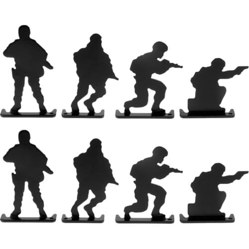 8pcs Metal Shooting Targets Soldiers Silhouette for Shooting Training Competition Practice