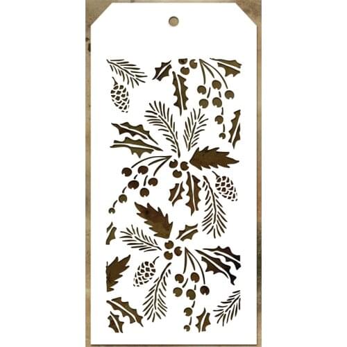 2021 New Label Tag Plastic Stencil For Craft Making Christmas Holly Scrapbooking Background Greeting Card No Metal Cutting Dies
