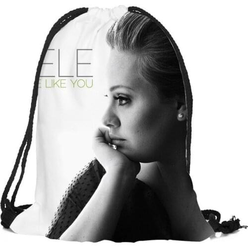 Custom Adele Adkins Drawstring Bag Silk Soft Bag Large Sapacity Custom Logo Printing Backpack More Size