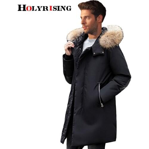 Holyrising Men down duck jackets doudoune homme men clothing jackets thick keep warm men hooded down jacket winter 18503-5