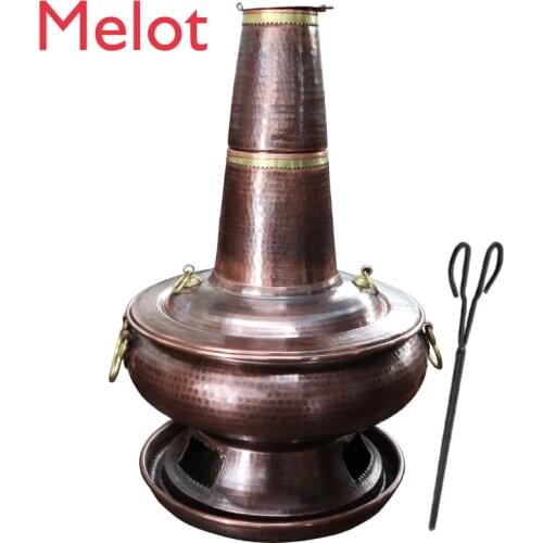 Copper Soul Copper Hot Pot Charcoal Pure Copper Handmade Thickened Red Copper Soup Cooking Pot Household Restaurant Customized