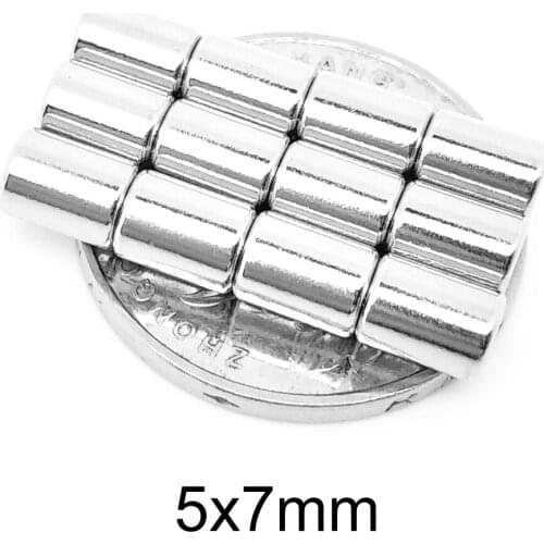 20~500pcs 5X7 mm Permanent NdFeB Strong Powerful Magnetic Mini Small magnet N35 Round Magnets 5x7mm Neodymium Magnet Dia 5*7 mm