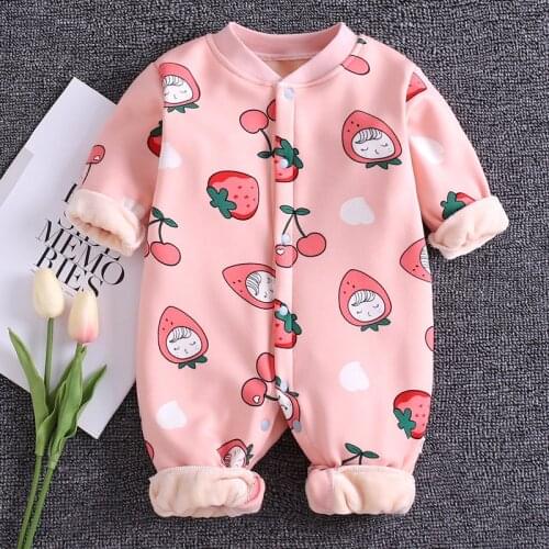 New Cute BABY Newborn Baby Boys Girls Clothes Long Sleeve One-Pieces Dinosaur Rabbit Stripe Baby Romper Autumn Winter Wear 0-12M