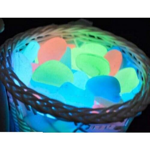 Novelty Glow in the Dark Stones Green Decor Garden Outdoor Pebble Luminous Rocks Aquarium Fish Tank Decor