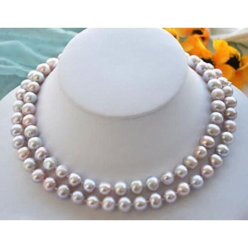 NEW female gift 7-8mm natural fresh water cultured akoya pearl necklace 32inch