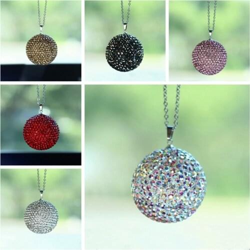 Lcyonger Car Rearview Mirror Pendants Rhinestone Ball Hanging Ornament Decor Crystal Gourd Car Decoraction