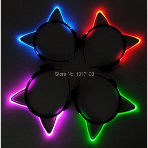 Colorful Color Cat Light Glow Headband LED Light up Headwear Stage Dance Party Concert Decor Supplies 6 Colors Select