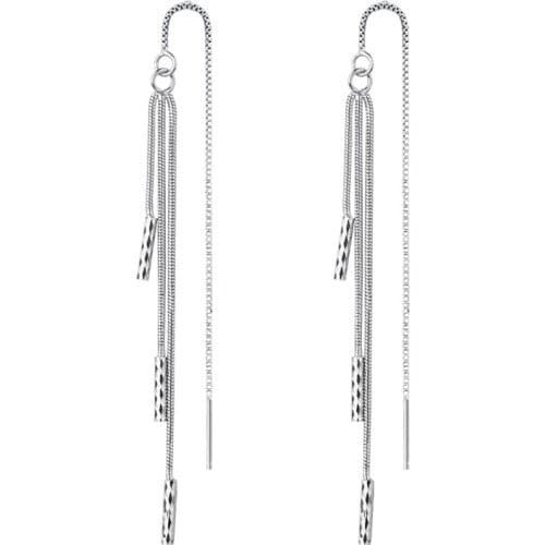 CIAXY 925 Sterling Silver Tassel Ear Line Earrings for Women Temperament Water Drop Earring Small Fresh Jump Disco Jewelry