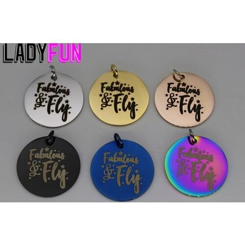 Fabulous & Fly Charm Fabulous Bracelet Pendants Stainless Steel Charms High Polish Mirror Surface Pendant