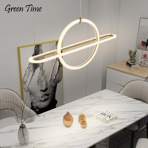 Gold Modern LED Pendant Lights for Dining Room Kitchen Living Room Bedroom Indoor Pendant Lamps Home Creative Lighting Fixtures