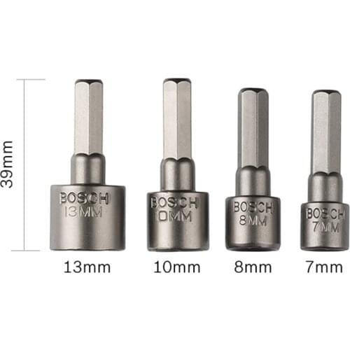 Bosch Drill Bit for Power Tools Hexagonal Shank Socket Set 4 Simple Pack (7/8/10/13mm)