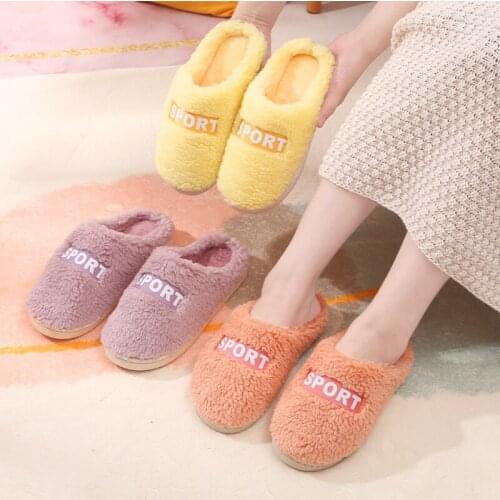 Unisex Autumn And Winter Cotton Slippers Lovers Soft Bottom Plush Warm Mens Home Womens Winter Slippers Indoor Shoes