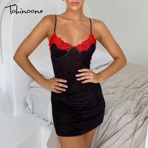 Tobinoone Leopard Print Mesh Sexy Lace Dress Woman Bodycon Backless Spaghetti Strap Party Summer Off Shoulder Bodycon Dresses