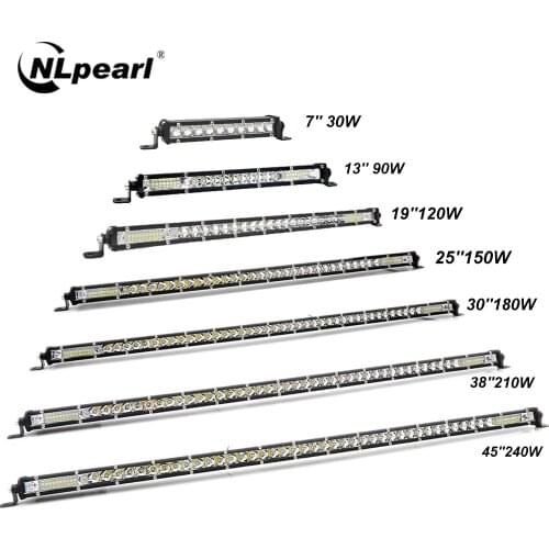 Nlpearl Ultra Slim 7-50inch Led Work Light 12V 24V Light Bar/Work Light Combo LED Bar Offroad For Trucks 4X4 UAZ Off Road ATV