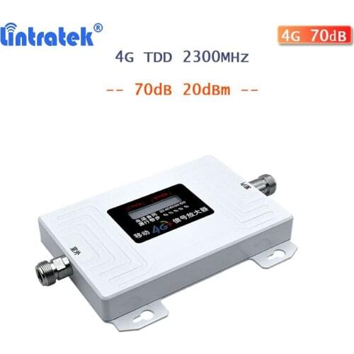 Lintratek TDD 2300MHz 4g signal booster cellular amplifier Mobile cellphone signal repeater 70dB ALC internet amplifier