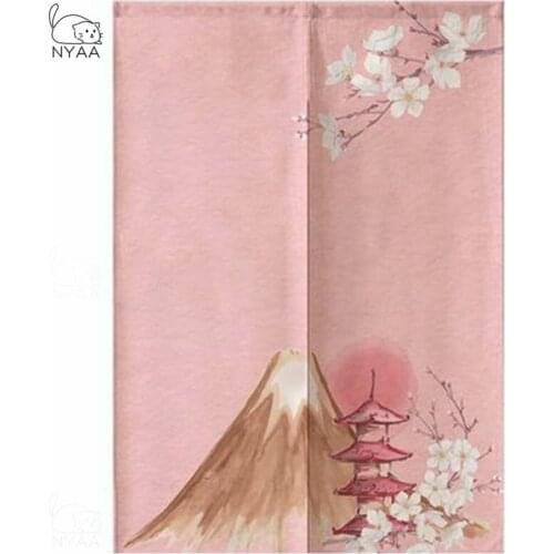 Japanese Cherry Blossom Great Wave Door Curtain Decorative Curtain Home Bedroom Kitchen Bathroom Half Curtain Feng Shui Curtain