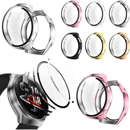 Protector Case For Huawei Watch GT 2e PC Shell Tempered Glass Screen Protective Film Cover Dust-proof Watch Accessories