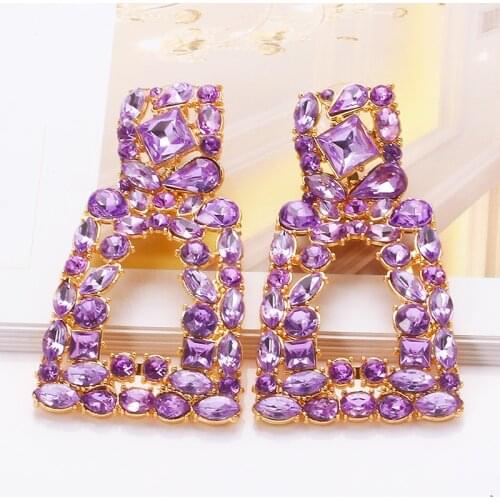 JUJIA Summer New Design Charm Rhinestone Earrings For Women Cute Trendy Crystal Earrings Jewelry Brincos Girls