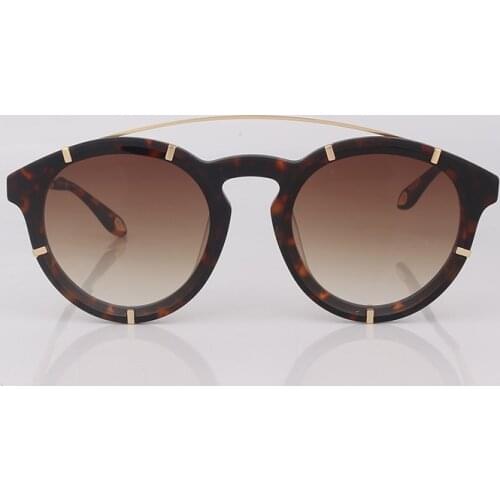 Matt Tortoise Cat eye women sunglasses metal bar brown shaded sunglasses women