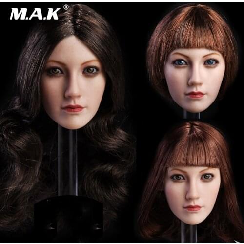 1/6 Scale Female Head Sculpt Lin With Blue Eyes 3 Hair Styles for 12 inches Suntan PHICEN TBLeague Action Figure Doll Body