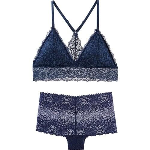1set Sexy Lingerie Women Underwear For Woman Lace Bralette Female Bra Panties Set Women Bras Boyshorts Suit For Lady BANNIROU