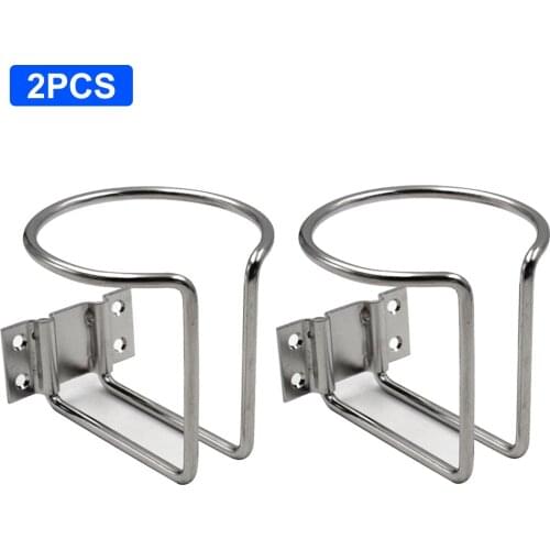 2 Pcs Stainless Steel Drink Bottle Can Cup Holder Boat Marine Yacht Camper Van Ring Motorcycle Cup Holder Car Coasters