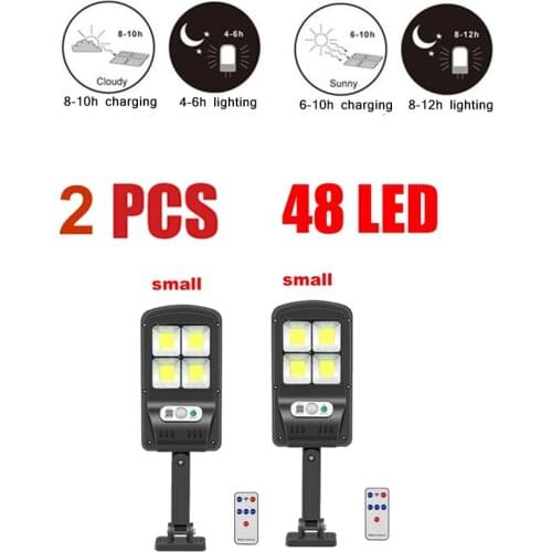 2 pcs tabular oblong COB 48 LED Solar Motion Sensor Wall Light Outdoor Waterproof Garden Lamp Solar Lamp Street Lamp Garden Deco
