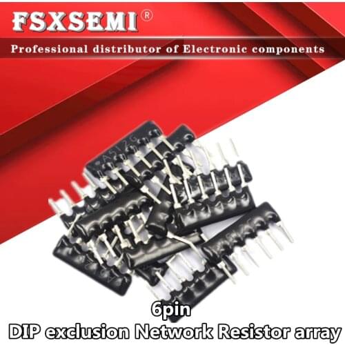 20pcs 6pin DIP exclusion Network Resistor array 330R 1K 4.7K 10K ohm A331J A102J A472J A103J