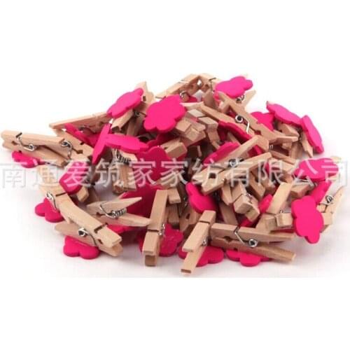 3cm Rose 100pcs DIY Accessory clips Bows Clip hairband colors fashion creative flowers little cartoon clip wooden