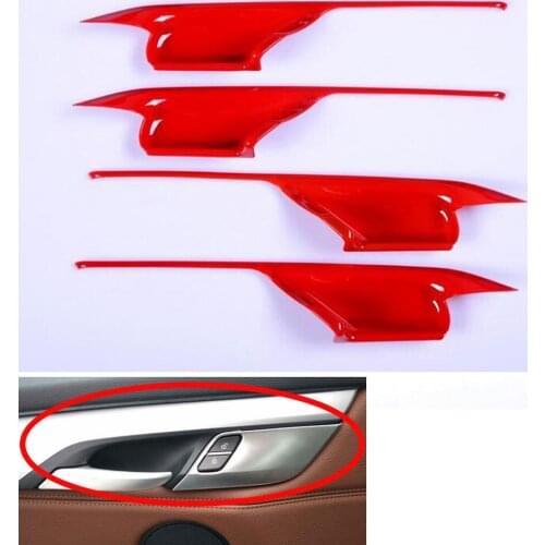 3 Colors Available 4PCS/SET Car Inner Side Door Handle Bowl Cover Trim Strip Moulding Decoration Fits For BMW 2014 2015 X5 X6