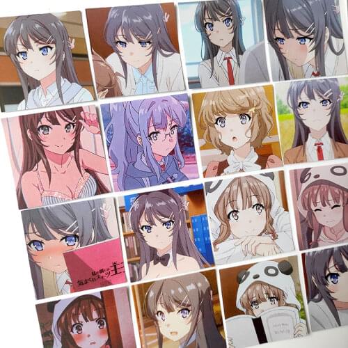 48pcs/1pack Sakurajima Mai Stickers Crafts Scrapbooking Stickers Book Student Label Decorative Sticker Stationery