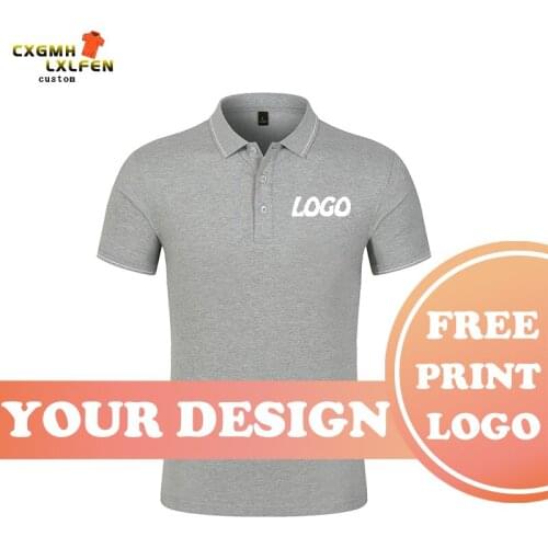 7 colors for men and women in summer can wear casual lapel short-sleeved POLO shirt custom LOGO printing brand text