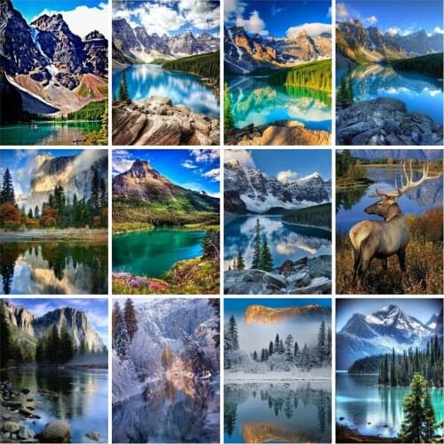 EverShine Diamond Painting Full Drill Mountain Diamond Embroidery Landscape Cross Stitch Picture Rhiestones Art Kits Wall Decor