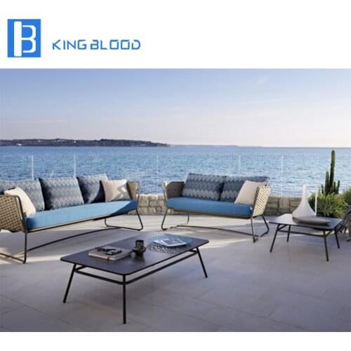 Aluminium abaca rope weave sofa furniture