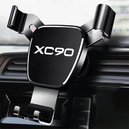 Car phone holder For Volvo S60 XC90 V40 V50 V60 S90 V90 XC60 XC40 AWD T6 Car air-conditioning outlet bracket Car Logo Accessorie