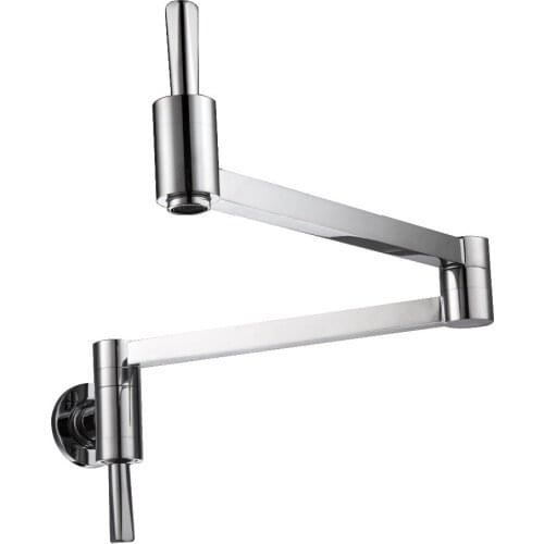 Free ship Wall Mounted solid Brass single cold Pot Filler faucet tap, Double Joint Spout Chrome Wall Mounted Kitchen Faucet NEW