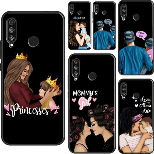 Super Dad Mom Baby Girl Twin Case For Huawei P30 Pro P20 P40 Lite P Smart 2021 Nova 5T For Honor 8X 9X 9S 10 X Lite